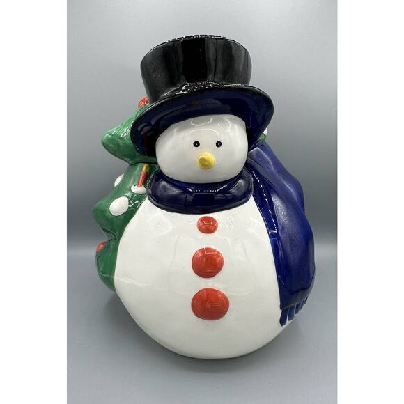 Vintage Snowman Christmas Tree Cookie Jar 2002 - Picture 2 of 9